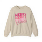 Retro Pink Merry Christmas Sweatshirt - Sand / S - Sweatshirt