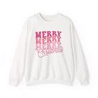 Retro Pink Merry Christmas Sweatshirt - White / S - Sweatshirt