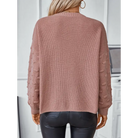 Round Neck Drop Shoulder Sweater - Clothing Tops