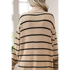 Striped Open Front Long Sleeve Cardigan