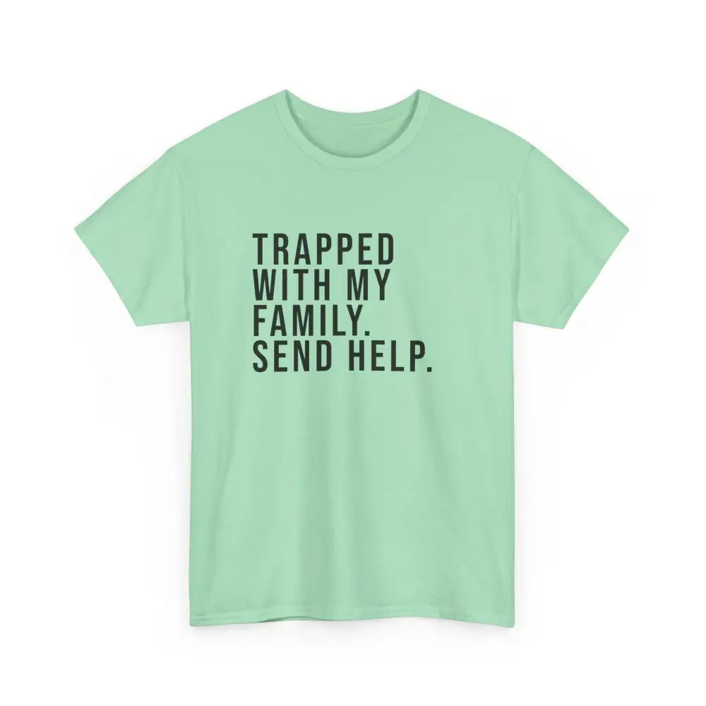 Trapped with Family Tee - Mint Green / S - T-Shirt