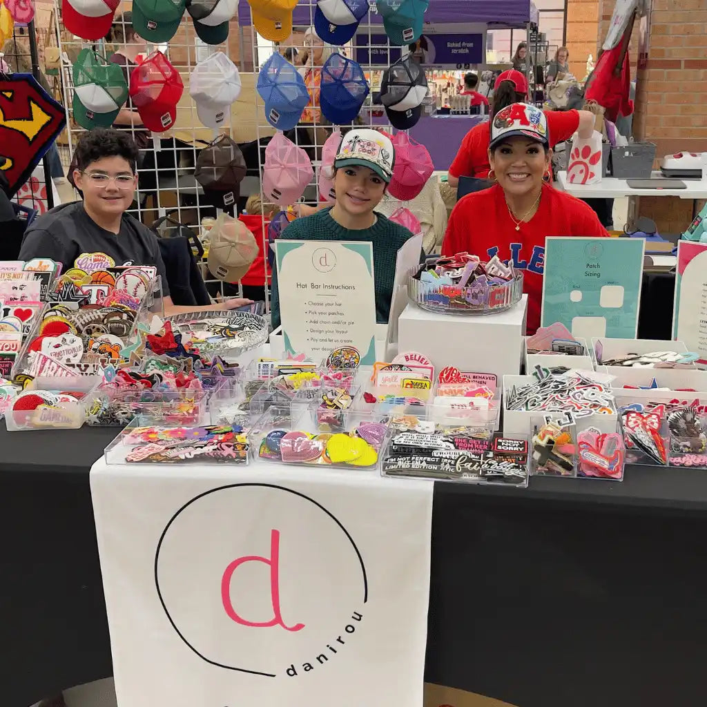 Vendor table with hair accessories.