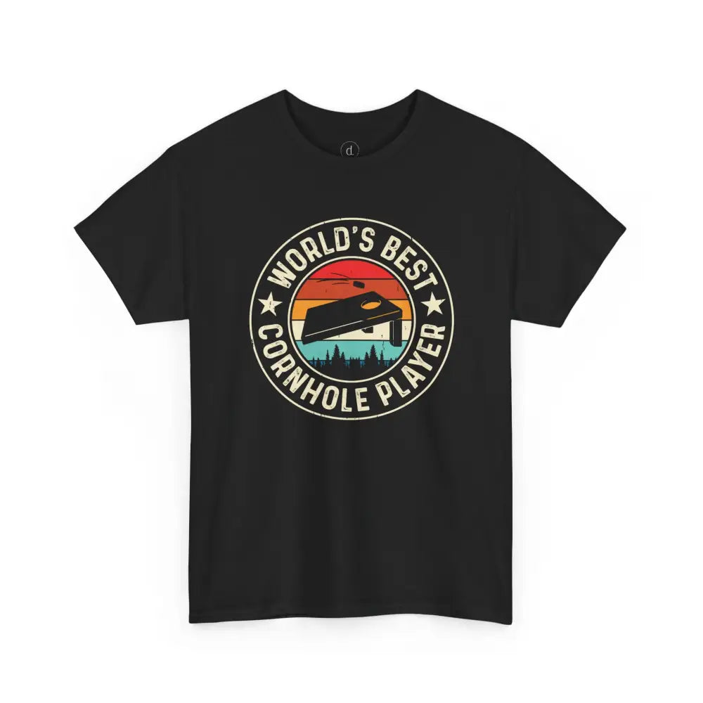 World’s Best Cornhole Player Tee - Black / S - T-Shirt